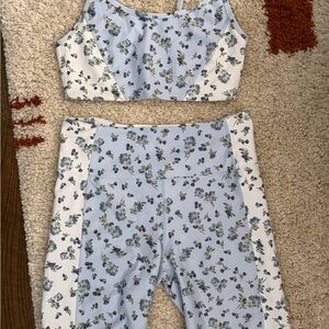 Floral Blue Workout Set